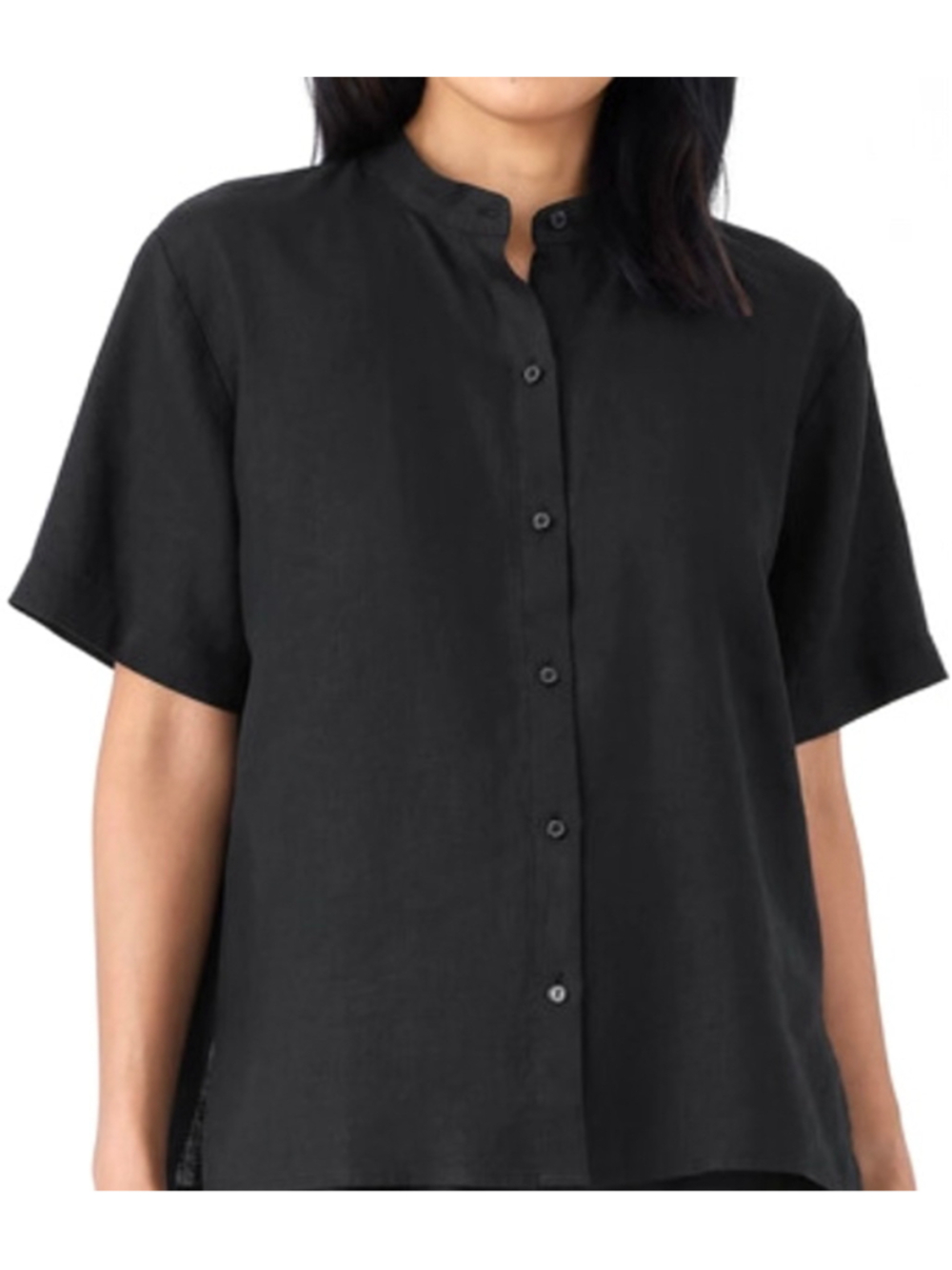 EILEEN FISHER Linen Oversized Boxy Button Down Shirt (Sz L)